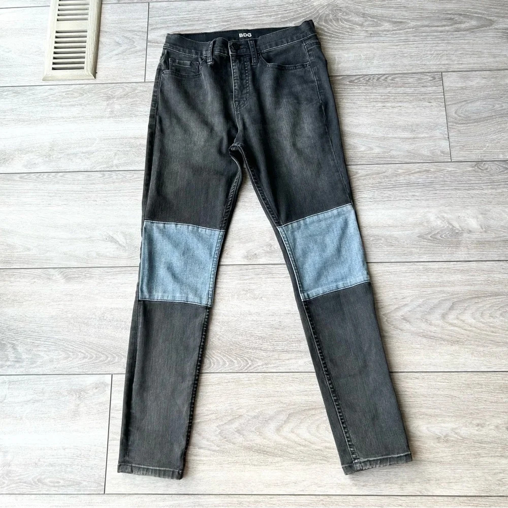 BDG Colorblock Patchwork High Rise Twig  Ankle Jeans